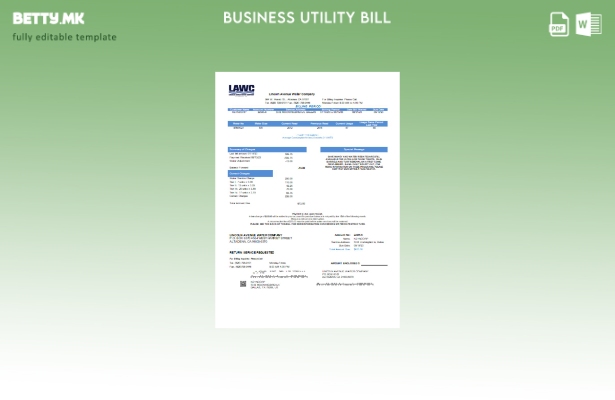 Модерен стил Шаблон за деловна сметка за комунални услуги Lincoln Avenue Water C